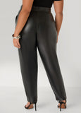 Studded Faux Leather Tapered Pants