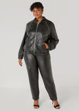 Plus Size Studded Faux Leather Tapered Pants