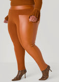 Faux Leather Paneled Leggings