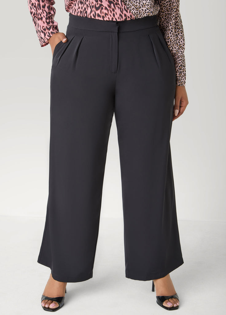 Sateen Wide Leg Pants – Ashley Stewart