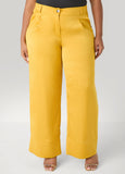 Pleated Satin Wide Leg Pants