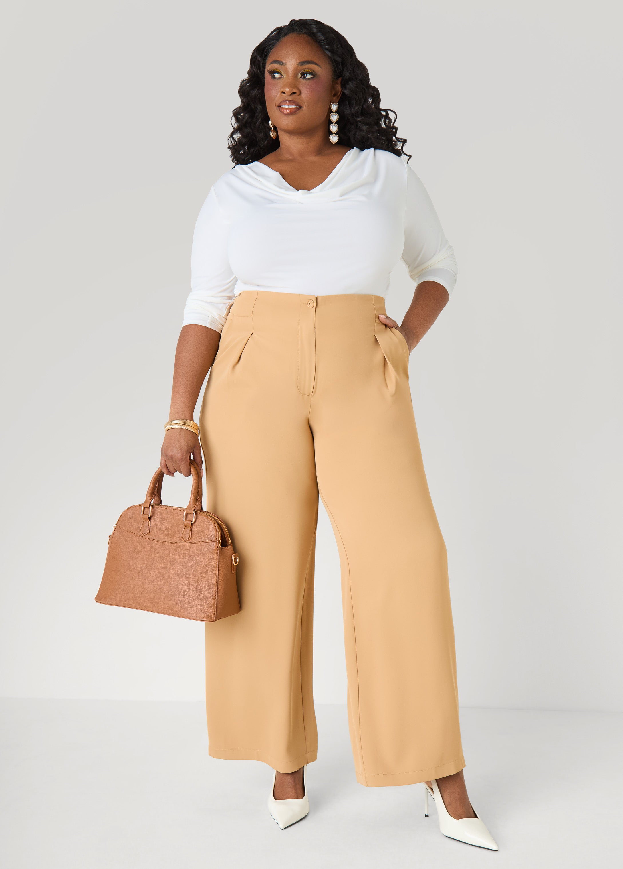 Pleated Wide Leg Pants – Ashley Stewart