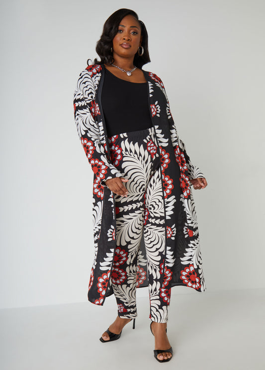 Plus Size Floral Leggings Plus Size Two Piece Matching Fashion Set