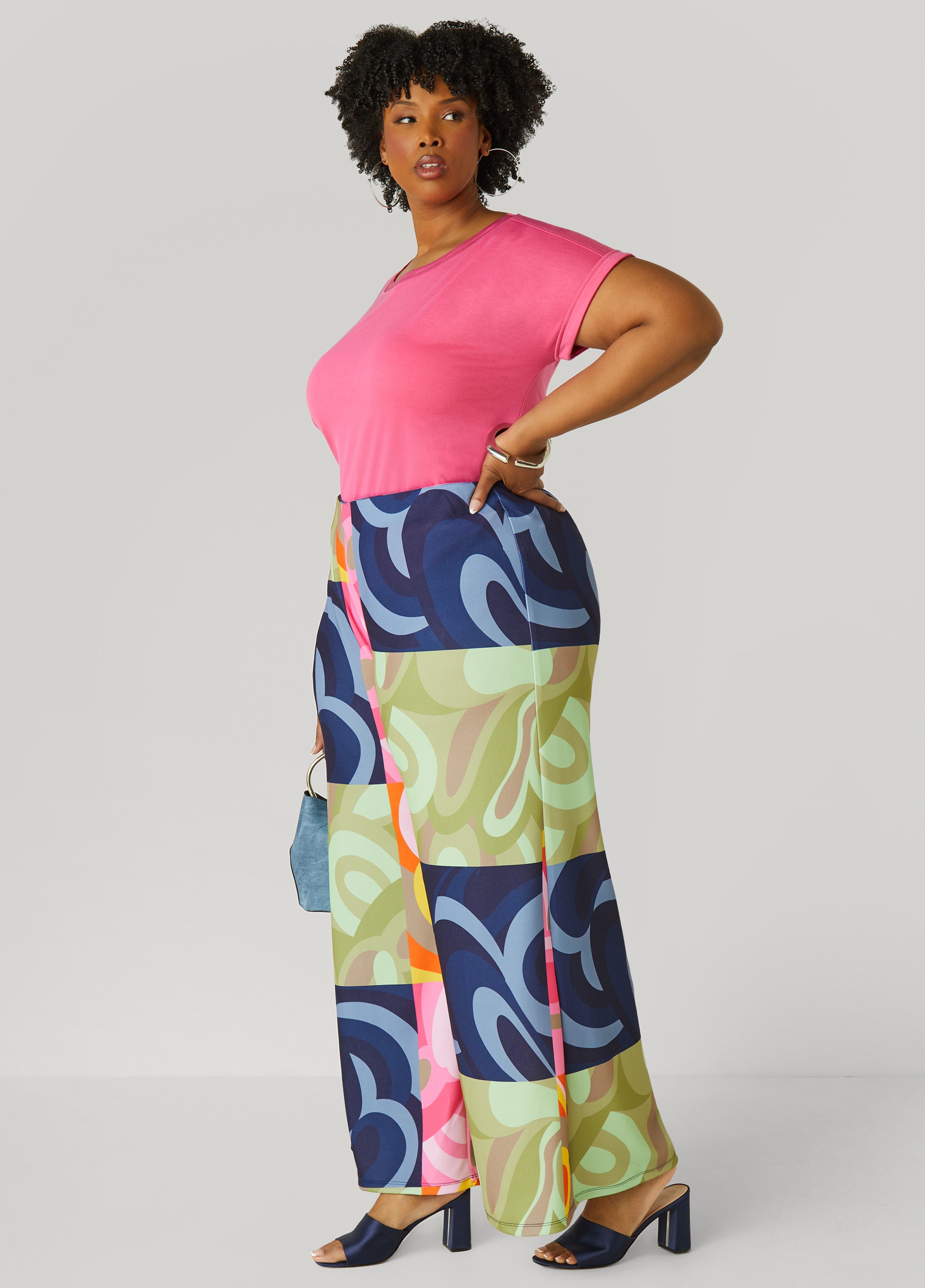 Printed Crepe Palazzo Pants