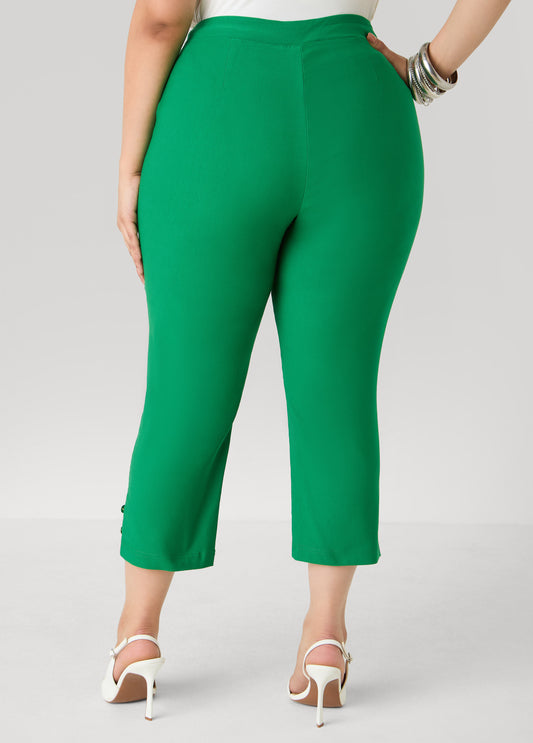 Millennium Button Accent Capris