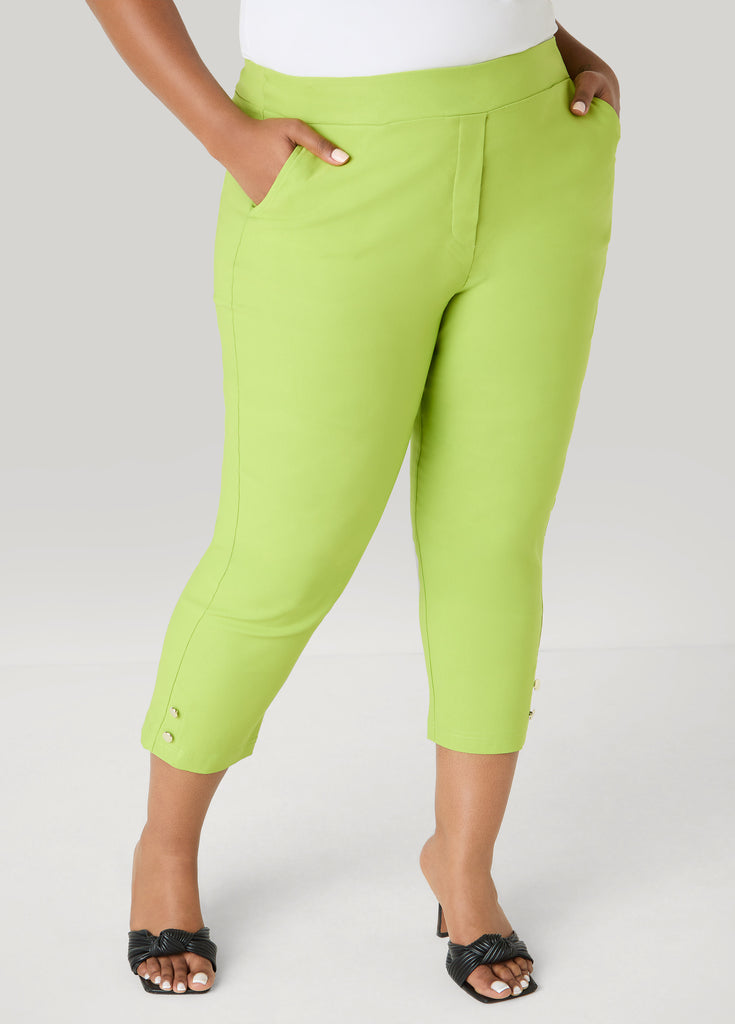 Millennium Button Detail Capris – Ashley Stewart