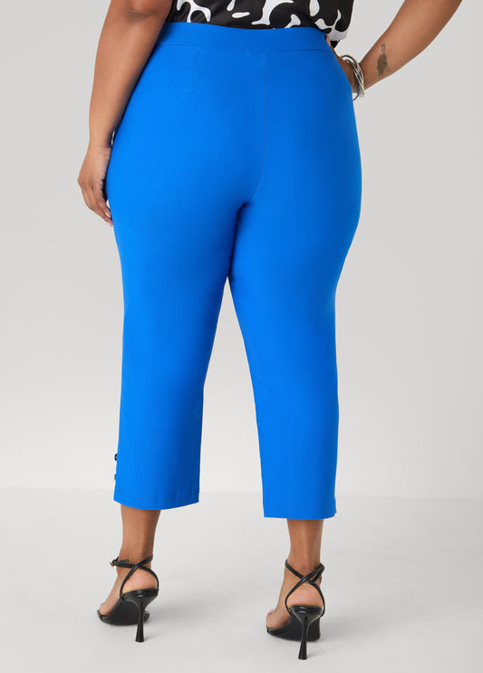 Millennium Button Accented Capris