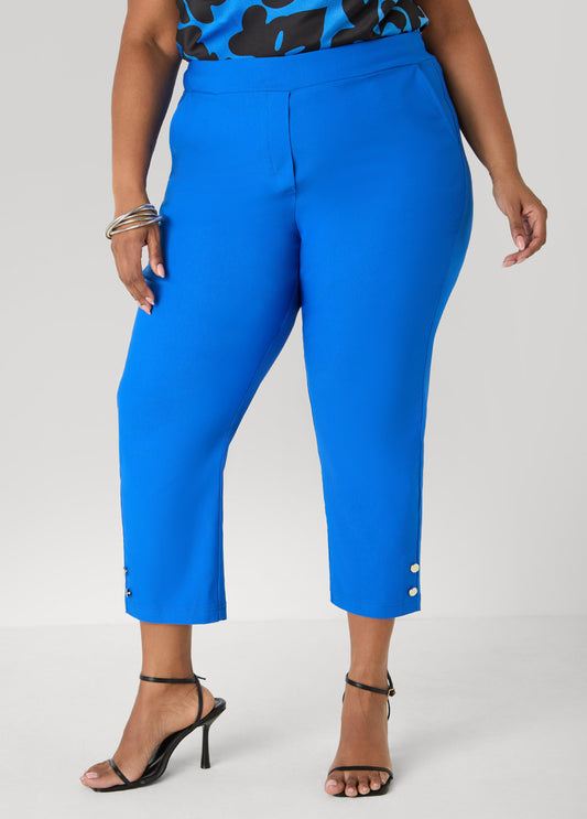 Millennium Button Accented Capris