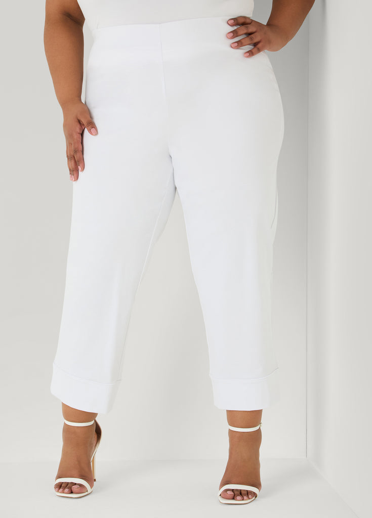 Cuffed Ponte Capris – Ashley Stewart
