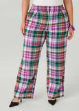 Plaid Straight Leg Pants