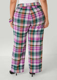 Plaid Straight Leg Pants