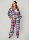 Plaid Straight Leg Pants