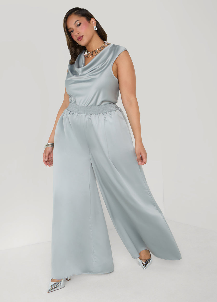 Wide Leg Satin Pants