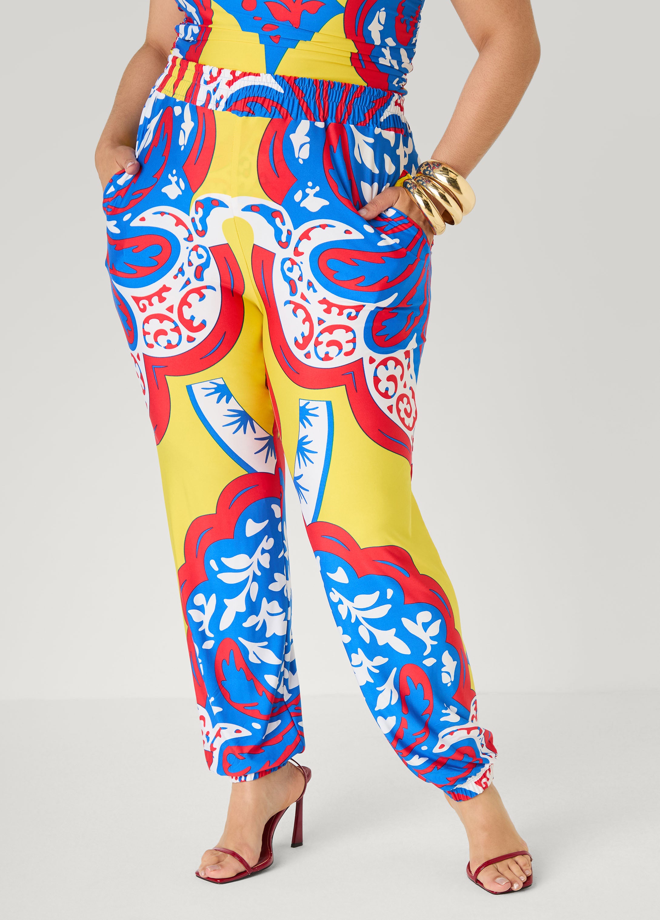 High Rise Printed Joggers