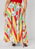 Floral Satin Maxi Skirt