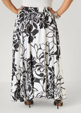 Floral Print Satin Maxi Skirt