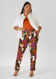 Scroll Print Split Ankle Pants