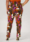 Scroll Print Split Ankle Pants