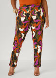 Scroll Print Split Ankle Pants