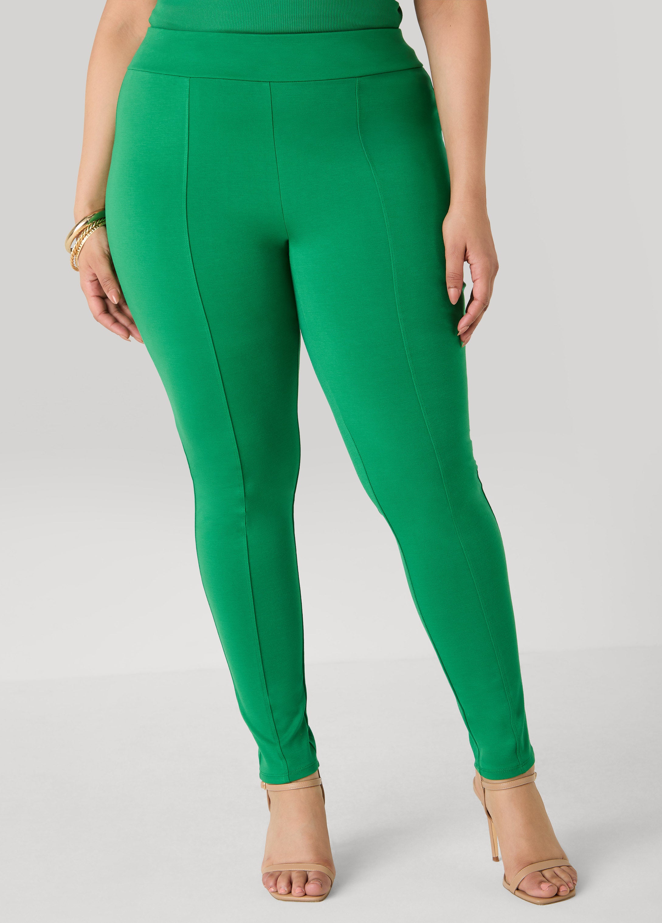 Ponte High Waist Seamed Leggings