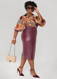 Pull On Faux Leather Pencil Skirt