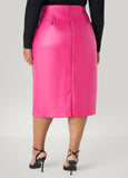 Faux Leather Midi Pencil Skirt