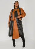 Faux Leather Asymmetric Skirt