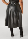 Faux Leather Asymmetric Skirt