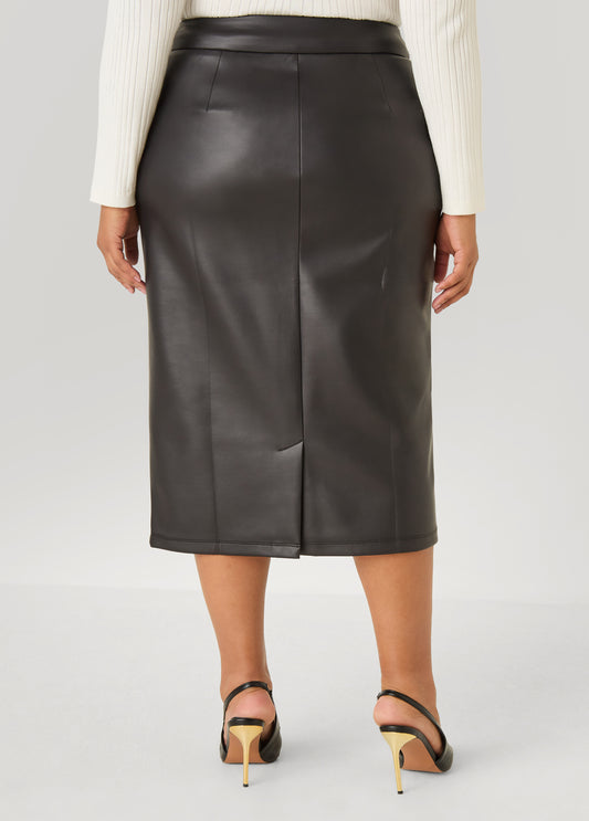 Faux Leather Pencil Skirt