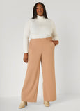Gathered Waist Straight Leg Pants