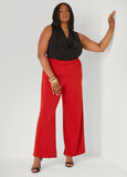 Gathered Waist Straight Leg Pants