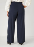 Gathered Waist Straight Leg Pants