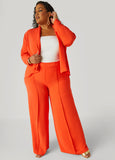 Seamed Textured Wide Leg Pants