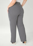 Textured Houndstooth Pull On Pants
