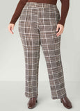 Plus Size Textured Plaid Pull On Pants