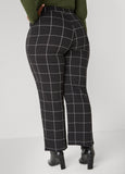 Textured Windowpane Print Pants