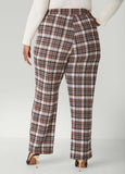 Plaid Pull On Straight Leg Pants