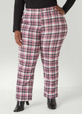 Plaid Pull On Straight Leg Pants