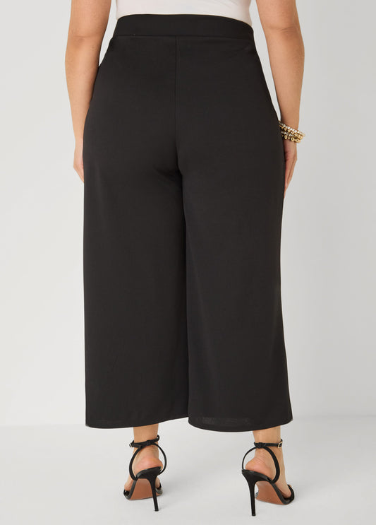 Pleated Wide Leg Capris