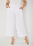 Pleated Wide Leg Capris