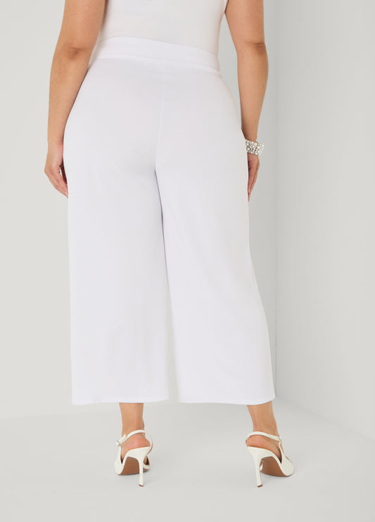 Pleated Wide Leg Capris