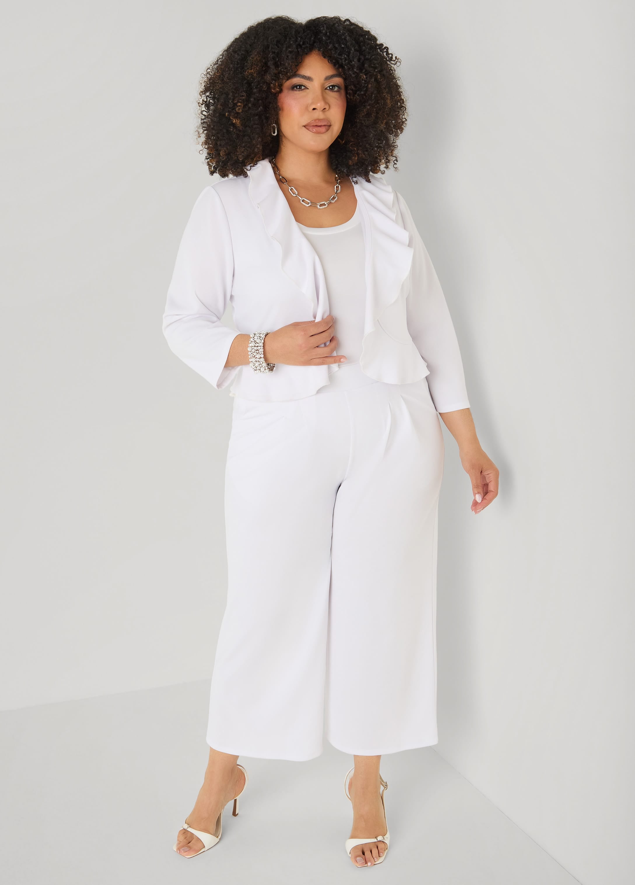 Pleated Wide Leg Capris – Ashley Stewart