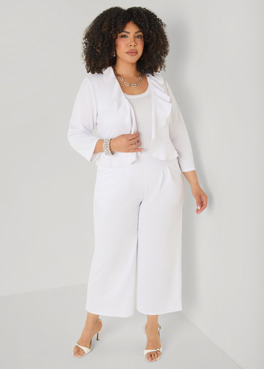 Pleated Wide Leg Capris