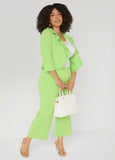 Pleat Detailed Wide Leg Capris