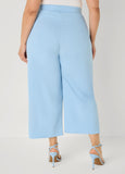 Pleat Detailed Wide Leg Capris