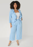 Pleat Detailed Wide Leg Capris