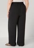Textured Drawstring Wide Leg Pants