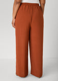 Textured Drawstring Wide Leg Pants