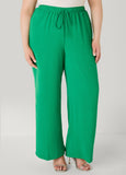 Textured Drawstring Wide Leg Pants