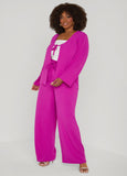 Textured Drawstring Wide Leg Pants